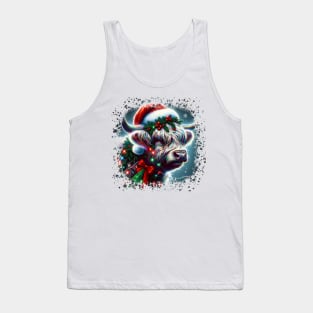 Christmas Highland Cow Tank Top